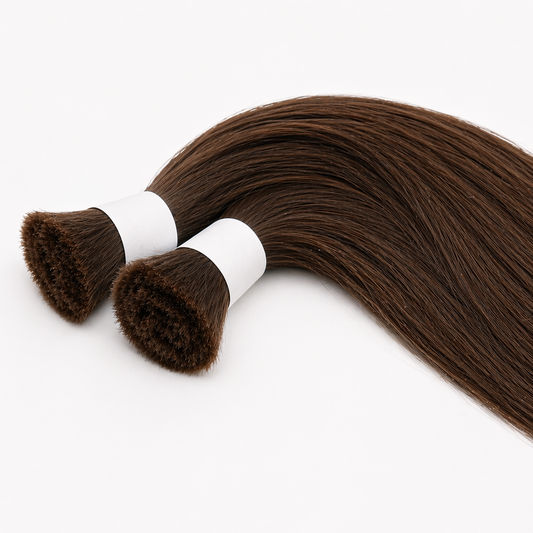 100% Raw Bulk Hair Natural Brown – Premium Indian Hair for Braiding